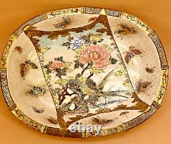 Fine Japanese Meiji Satsuma Bowl WithButterflies, Birds & Floral by Chin Jukan XII