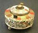 Fine Japanese Meiji Satsuma Tripod Lidded Jar with Handles, Signed