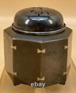 Fine Japanese Meiji Shibuich & Silver Incense Burner Koro Signed