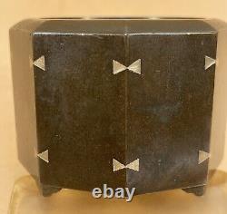 Fine Japanese Meiji Shibuich & Silver Incense Burner Koro Signed