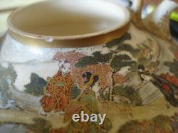 Fine Japanese Satsuma Miniature Teapot or Wine Ewer, Signed Kinkozan, Meiji Era
