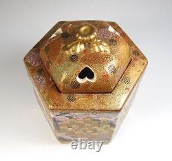 Fine Japanese Signed Meiji Satsuma Incense Burner Koro with Women & Buddhists