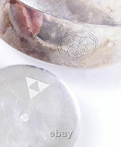 Fine Japanese Sterling Silver Chosi Sake Kettle with Chrysanthemum Mon