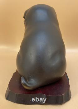 Fine Japanese Taisho Okimono Akita Puppy, Signed Ayagumo