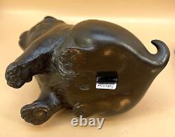 Fine Japanese Taisho Okimono Akita Puppy, Signed Ayagumo