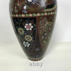 Fine Large Antique Japanese Meiji Period Cloisonne Vase 12