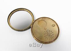 Fine Meiji Antique Japanese Signed Damascene Compact Powder Small Round Case