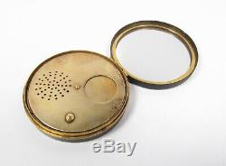 Fine Meiji Antique Japanese Signed Damascene Compact Powder Small Round Case