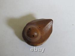 Fine Meiji Period Japanese Carved Nut Bird Netsuke Signed