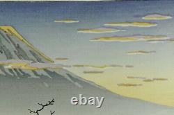 Fine Old Japanese Woodblock Print Tsuchiya Koitsu Mt. Fuji from Lake Sai