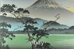 Fine Old Japanese Woodblock Print Tsuchiya Koitsu Mt. Fuji from Lake Sai
