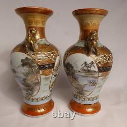 Fine Pair Arita Porcelain Vase Japan DAILY LIFE MIRROR TRIPTYCH