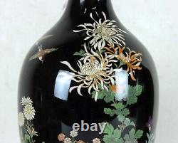 Fine Pair of Japanese Meiji Cloisonné Vases, Height 30cm