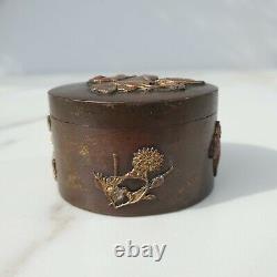 Fine Quality Antique Japanese Meiji 1868-1921 Bronze Mixed Metal Scholars Box