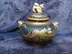 Fine Quality Antique Japanese Satsuma Pottery Signed Tripod Censer Koro Foo Dog