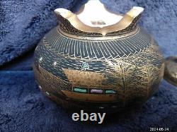 Fine Quality Antique Japanese Satsuma Pottery Signed Tripod Censer Koro Foo Dog