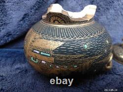 Fine Quality Antique Japanese Satsuma Pottery Signed Tripod Censer Koro Foo Dog