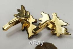 Fine Quality Antique Japanese Shakudo Horse Menuki 18k Gold Cufflinks