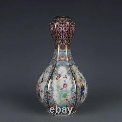 Fine Quality Japanese Cloisonne Enamelled Blumenmuster Gild Garlic-Head Vase