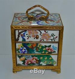 Fine Quality Old or Antique Japanese Cloisonne Jewelry Box Kodansu