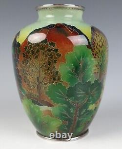 Fine Rare Japanese Plique a Jour Enamel Vase Cloisonne Japan Ando Shotai Shippo