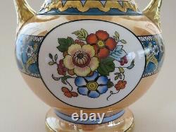 Fine & Scarce Large Antique Japanese Noritake Vase, 2 Handles Luster & Gilding