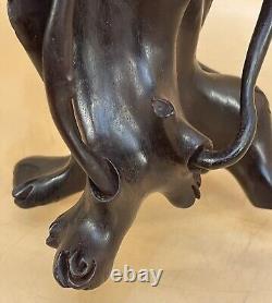 Fine Sculptural Japanese Meiji Hand-Carved Hard Wood Stand / Display / Base