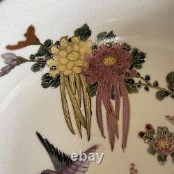 Fine Vintage Antique Japanese Artist SIGNED Satsuma Bowl Flowers Birds Art WOW