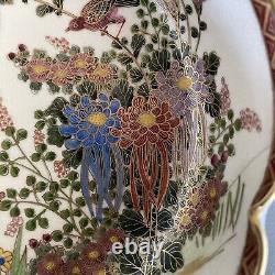 Fine Vintage Antique Japanese Artist SIGNED Satsuma Bowl Flowers Birds Art WOW