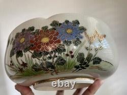 Fine Vintage Antique Japanese Artist SIGNED Satsuma Bowl Flowers Birds Art WOW