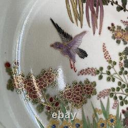 Fine Vintage Antique Japanese Artist SIGNED Satsuma Bowl Flowers Birds Art WOW