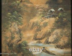 Fine Vintage Chinese / Japanese Scroll Painting Mountain Landscape Signed & Fine