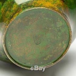 Fine Vintage Japanese Mossy Green Patinated Bronze Ikebana Vase by Shuzan