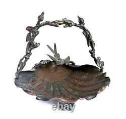 Fine antique Japanese Meiji period bronze basket