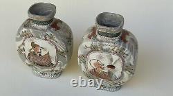 Fine pair of Japanese satsuma vases ca late 19th early 20thc