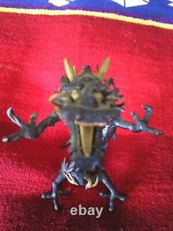 Finely Detailed Antique Japanese Polychrome D Bronze Dragon