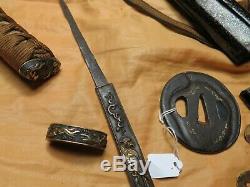Gold Work koshirae fine blade antique Wakizashi sword Samurai Japanese japan