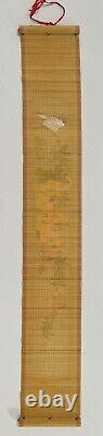 HANGING SCROLL JAPANESE-Fine Bamboo-Hand Painting Antique- Beautiful-32x4.75