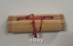 HANGING SCROLL JAPANESE-Fine Bamboo-Hand Painting Antique- Beautiful-32x4.75