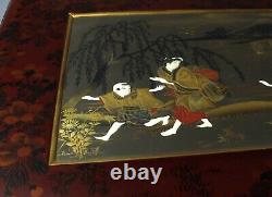 Hide and seek' Fine JAPANESE 19th century lacquered album covers bone inlays