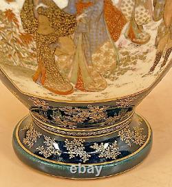 Important Japanese Meiji Satsuma Vase With Fine Decor By Kinkozan