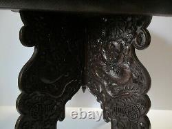 Incredible Antique Fine Old Chinese Japanese Asian Table Sculpture Dragons Coins