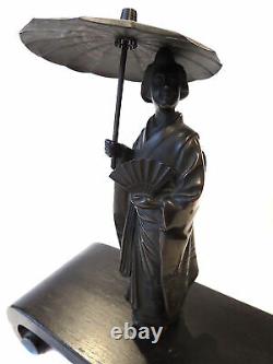 JAPANESE Meiji BRONZE Lady SIGNED Fine