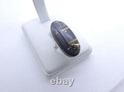 JAPANESE Shakudo Vintage Antique Sterling Silver Mixed Metal RING Size 5.75