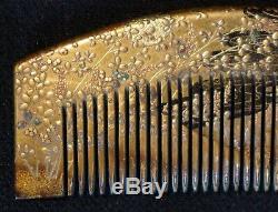 Japan comb Kushi art hair accessory 1900s fine Japanese craft