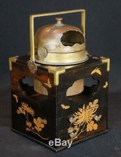 Japan lacquer pipe stand Tabakobon 1880s Japanese fine art craft