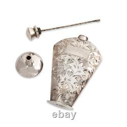 Japanese 950 Silver Perfume, Funnel Boxed Scroll & Foliate No Monogram