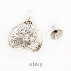 Japanese 950 Silver Perfume, Funnel Original Box Scroll & Foliate Monogram Lis