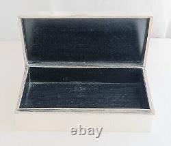 Japanese 950 Sterling Decorated Woodlined box 6 X 3 1/4 X 1 3/4