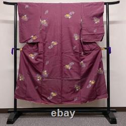 Japanese Antique Fine Pattern Plum Blossom Chrysanthemum Bamboo Hana Kimono